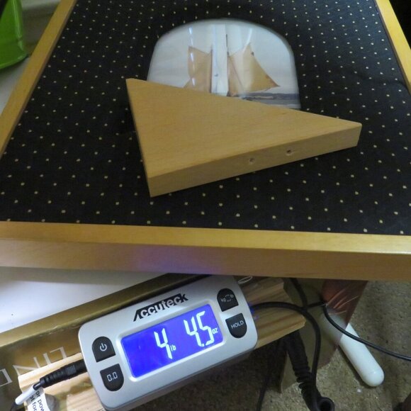 Solid Oak picture frame with glass & black brocade dotted fabric (pic removable) - Picture 4 of 9